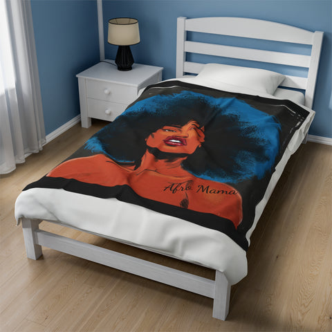 Afro Mama Velveteen Plush Blanket