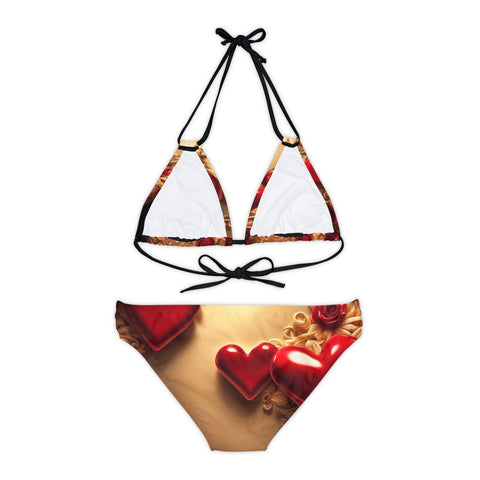 Love Wins Strappy Bikini Set (AOP)