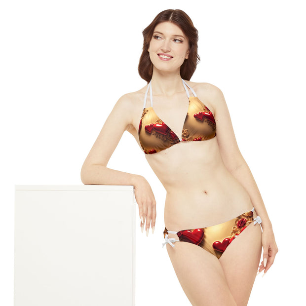 Love Wins Strappy Bikini Set (AOP)