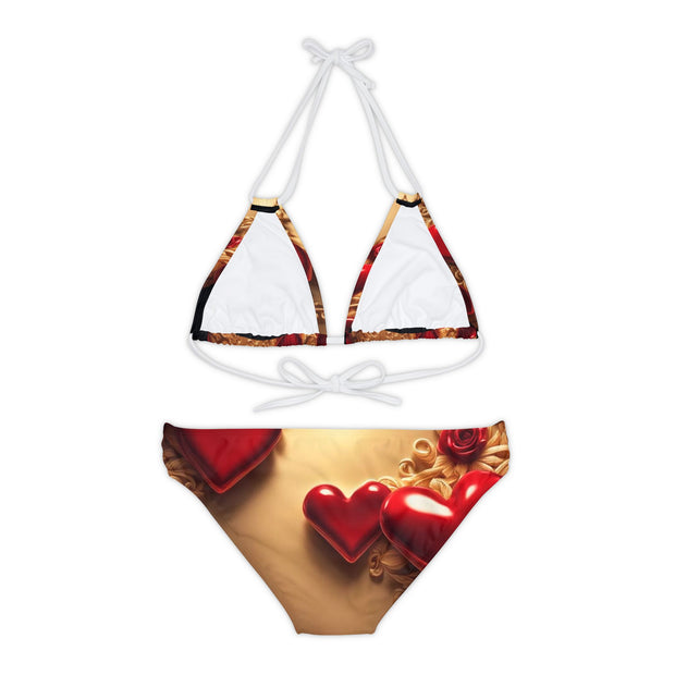 Love Wins Strappy Bikini Set (AOP)