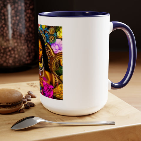 Goddess Oshun Two-Tone Coffee Mugs, 15oz