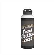 I’m Voting Couch Stainless Steel Water Bottle, Standard Lid