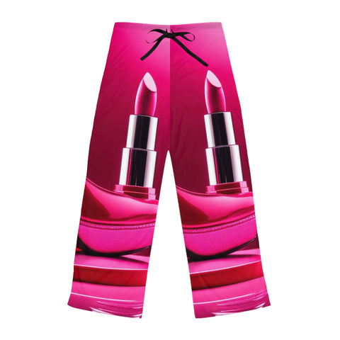 Pink Lipstick n Heels Women's Pajama Pants (AOP)