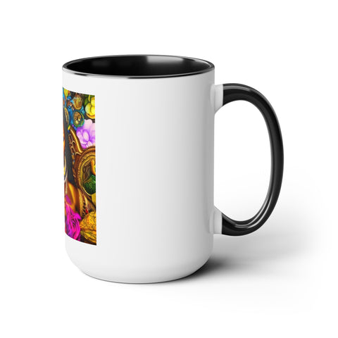 Goddess Oshun Two-Tone Coffee Mugs, 15oz