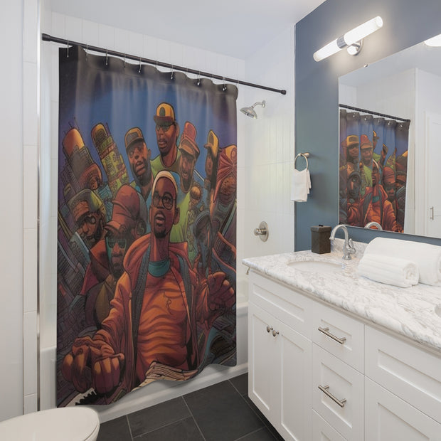 Classic Cosmic Hip Hop Shower Curtain