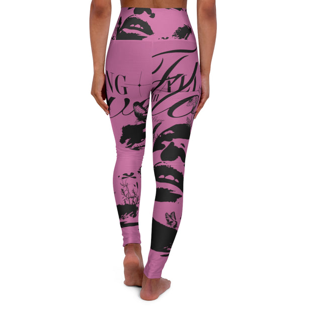 Falling In Love High Waisted Yoga Leggings (AOP)