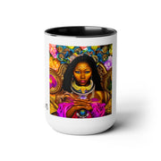 Goddess Oshun Two-Tone Coffee Mugs, 15oz