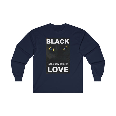 Cat Black Love Design Long Sleeve Tee - Under The Stars Babe