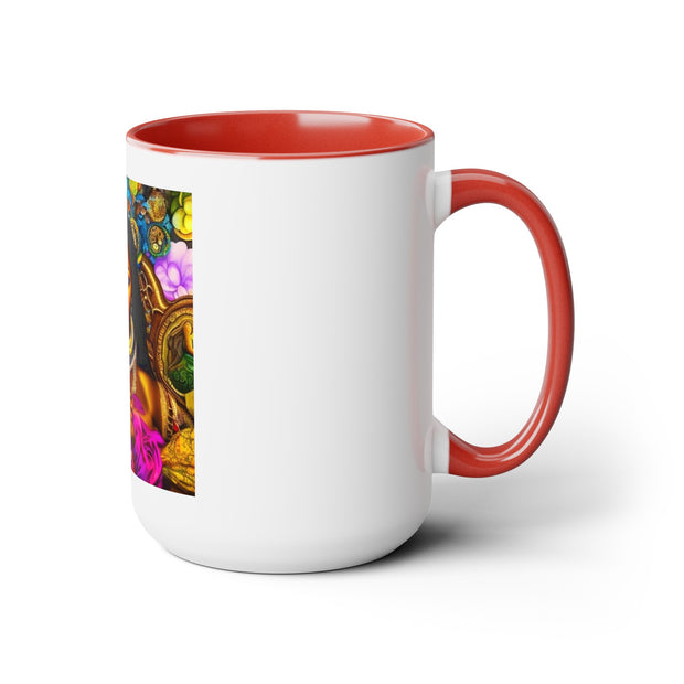 Goddess Oshun Two-Tone Coffee Mugs, 15oz