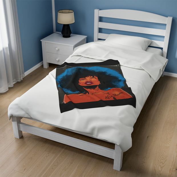 Afro Mama Velveteen Plush Blanket