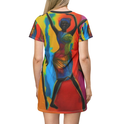 Celebrate T-Shirt Dress (AOP)