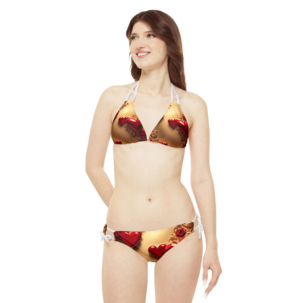 Love Wins Strappy Bikini Set (AOP)