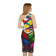 The Cube Shoulder Dress (AOP)