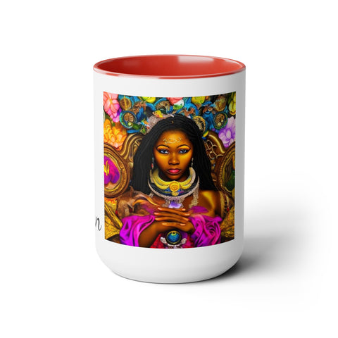 Goddess Oshun Two-Tone Coffee Mugs, 15oz