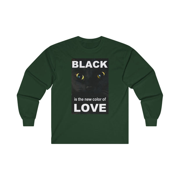 Cat Black Love Design Long Sleeve Tee - Under The Stars Babe