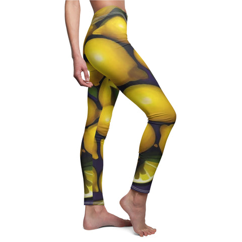 Lemons Women's Cut & Sew Casual Leggings (AOP)