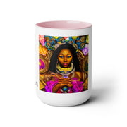 Goddess Oshun Two-Tone Coffee Mugs, 15oz