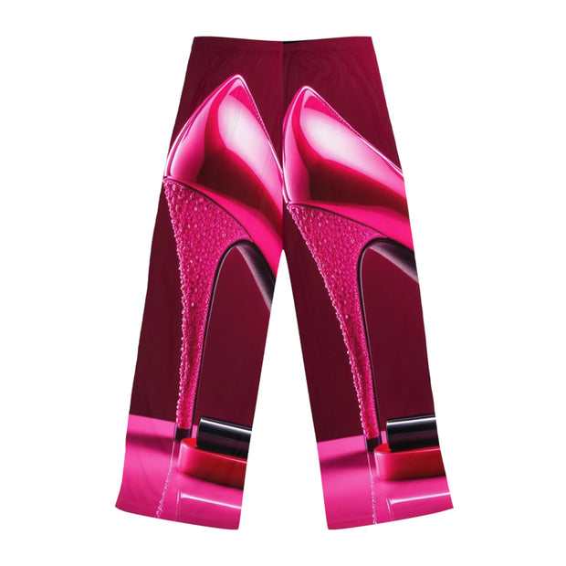 Pink Lipstick n Heels Women's Pajama Pants (AOP)