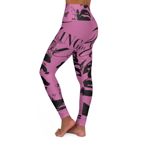 Falling In Love High Waisted Yoga Leggings (AOP)