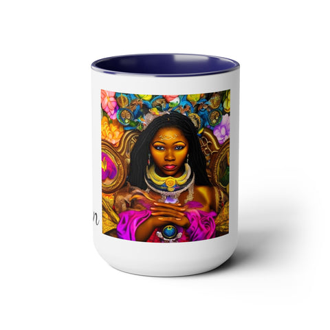 Goddess Oshun Two-Tone Coffee Mugs, 15oz