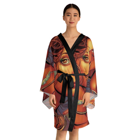 The Mermaid Long Sleeve Kimono Robe (AOP)