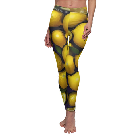 Lemons Women's Cut & Sew Casual Leggings (AOP)