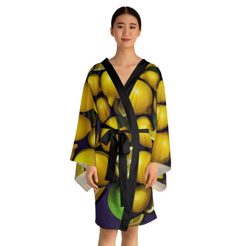 Lemons Long Sleeve Kimono Robe (AOP)