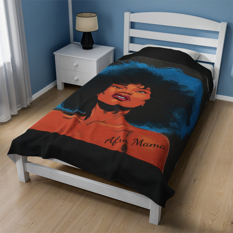 Afro Mama Velveteen Plush Blanket