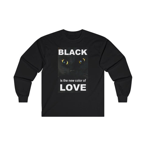 Cat Black Love Design Long Sleeve Tee - Under The Stars Babe