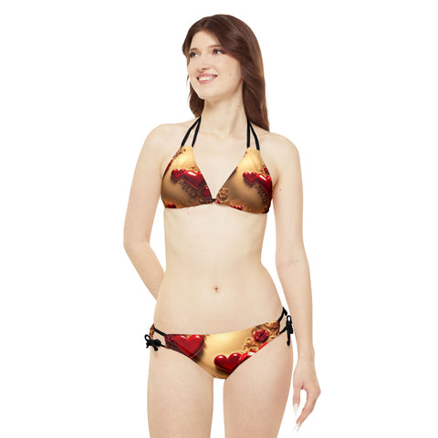 Love Wins Strappy Bikini Set (AOP)