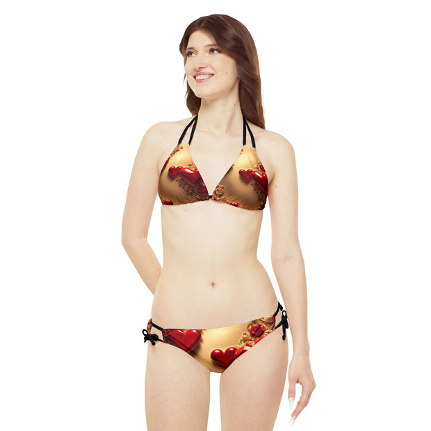 Love Wins Strappy Bikini Set (AOP)