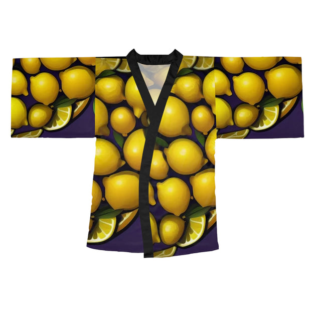 Lemons Long Sleeve Kimono Robe (AOP)