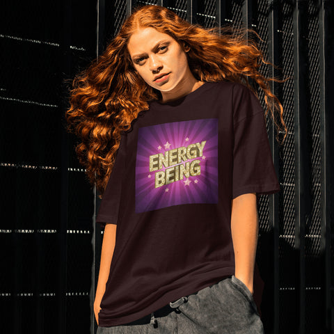 Energy Being Glitter Tee Shirt Birthday mom teen dad bestie gift casual minimalist