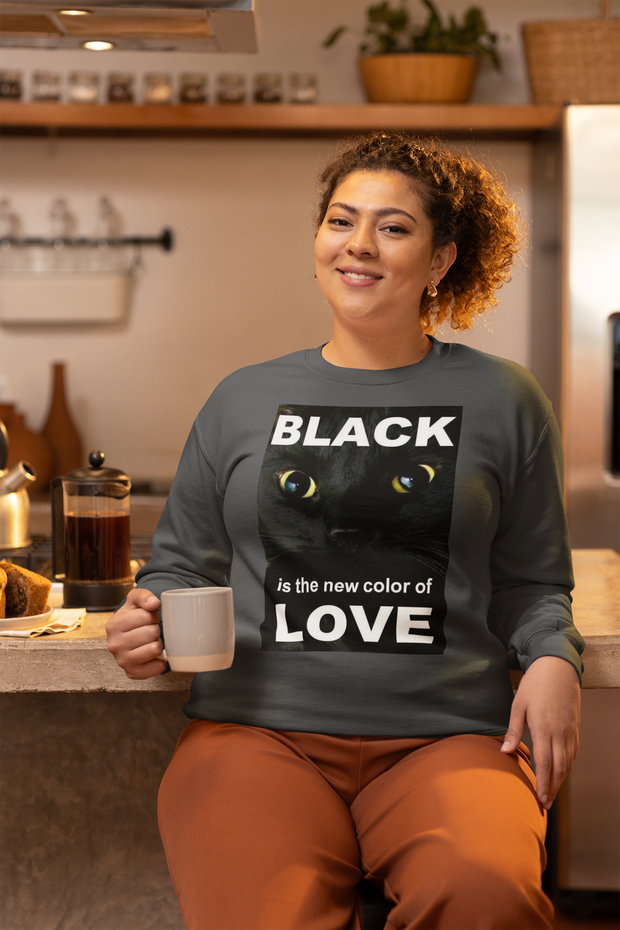 Cat Black Love Design Long Sleeve Tee - Under The Stars Babe